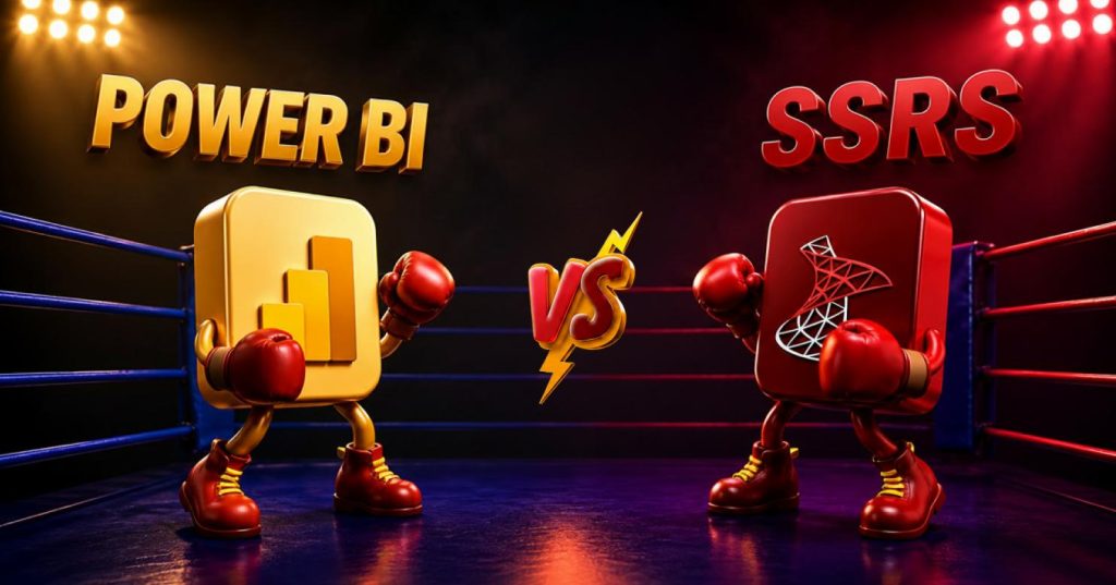 Power BI vs SSRS comparison illustration