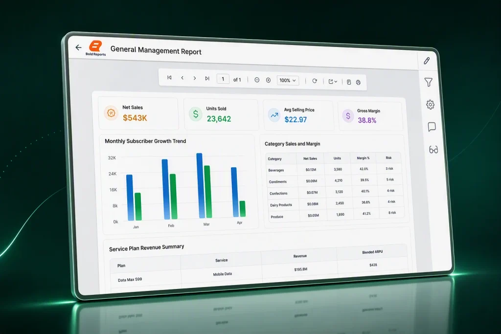 Management Reports: Build, Embed & Export in Your App