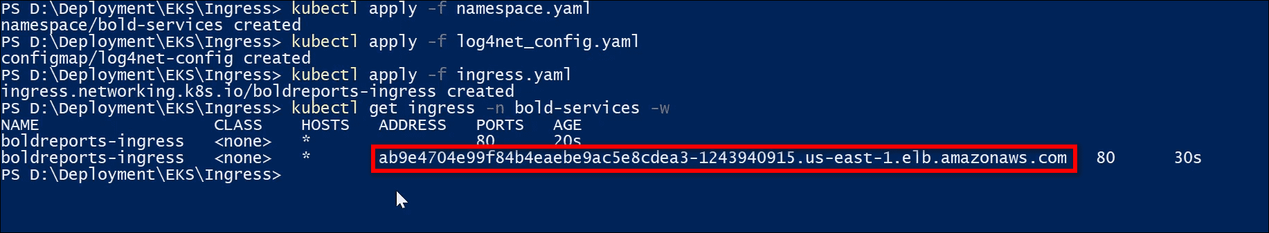 Apply Ingress configuration. | Reporting Tools